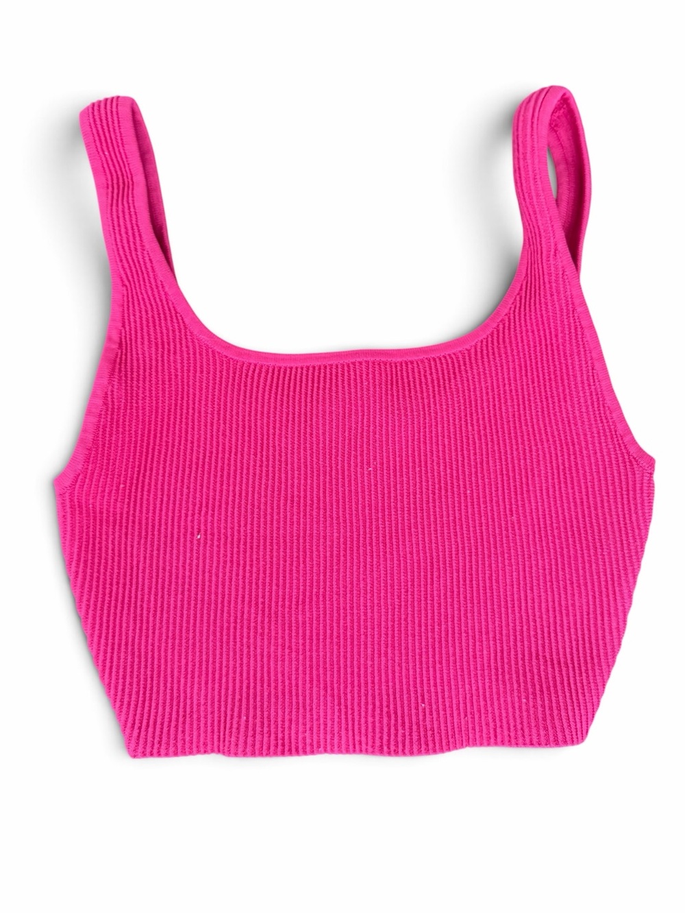 Aritzia Babaton Hot Pink Ribbed Crop Tank